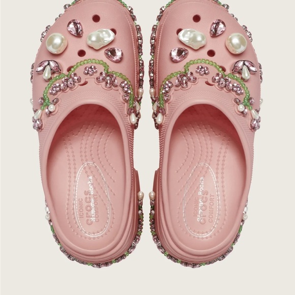 Simone Rocha Pink Embellished Mules - Picture 3 of 4